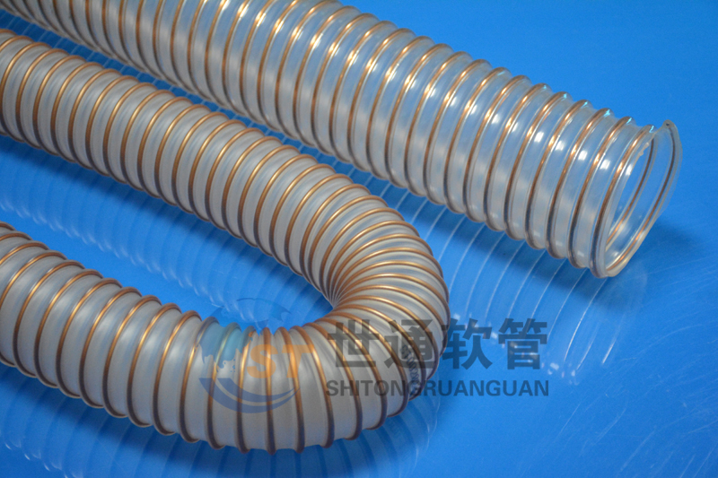 PU 鋼絲軟管，PU鋼絲管，PU聚氨酯鋼絲波紋管，耐磨工業(yè)吸塵通風(fēng)軟管 